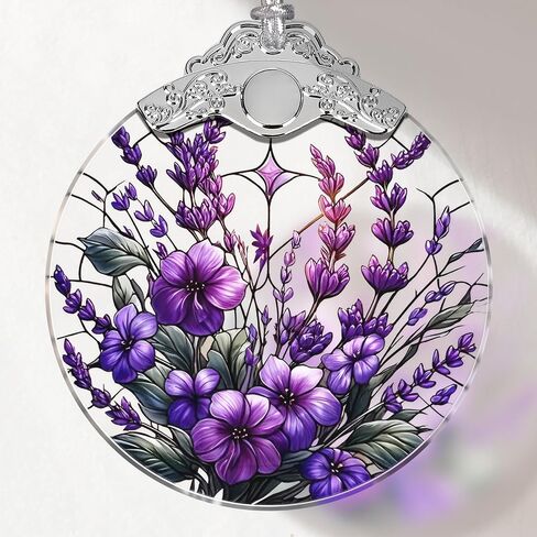 Stained Glass Ornament, Christmas Ornaments, Christmas Tree Decorations, Christmas Decor, Ornaments for Christmas Tree, Holiday Presents, Gift Exchange Ideas - Charming Bauhinia & Violets in Saudi Arabia