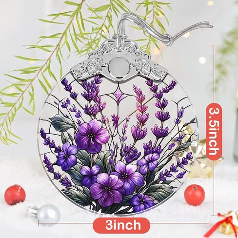 Stained Glass Ornament, Christmas Ornaments, Christmas Tree Decorations, Christmas Decor, Ornaments for Christmas Tree, Holiday Presents, Gift Exchange Ideas - Charming Bauhinia & Violets in Saudi Arabia
