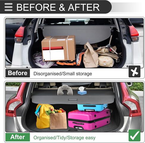 غطاء شحن قابل للسحب للسيارة Motoforti لسيارة Honda CRV 2012-2016 رف صندوق السيارة الخلفي ودرع أمان الأمتعة، قماش، نمط ألياف الكربون الأسود in Saudi Arabia