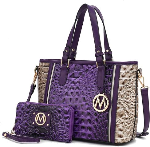 MKF Collection Tote Bag for Women & Wristlet Wallet, Vegan Leather Handbag Top-Handle Satchel Shoulder Purse by Mia k in Kuwait