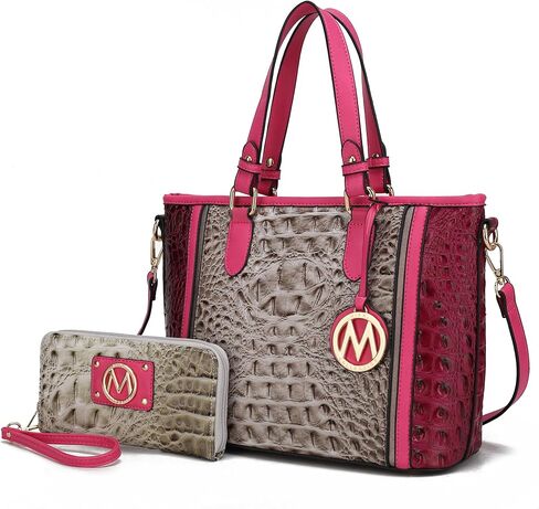 MKF Collection Tote Bag for Women & Wristlet Wallet, Vegan Leather Handbag Top-Handle Satchel Shoulder Purse by Mia k in Kuwait