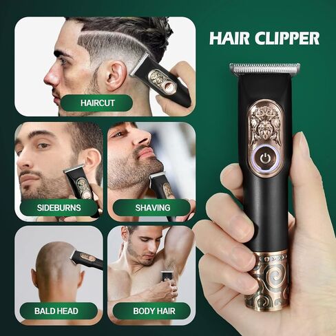 DSP Cordless Hair Clipper for Men Electric Beard Trimmer Hair Trimmer Rechargeable T Trimmer Clipper Machine for Cutting Hair for Men with LED Display (Gold) in Saudi Arabia