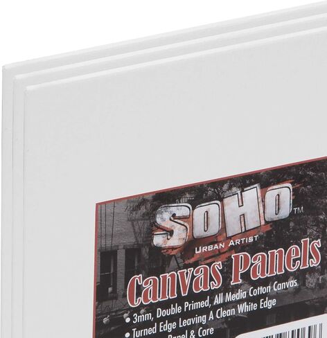 لوحات قماشية قطنية من SoHo Artist - 14 × 18-3 عبوات من اللوحات القطنية المزدوجة الخالية من الأحماض واللوحات القماشية المربوطة للوحات والأعمال الفنية والمزيد in Saudi Arabia