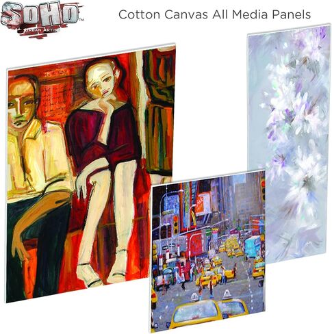 لوحات قماشية قطنية من SoHo Artist - 14 × 18-3 عبوات من اللوحات القطنية المزدوجة الخالية من الأحماض واللوحات القماشية المربوطة للوحات والأعمال الفنية والمزيد in Saudi Arabia