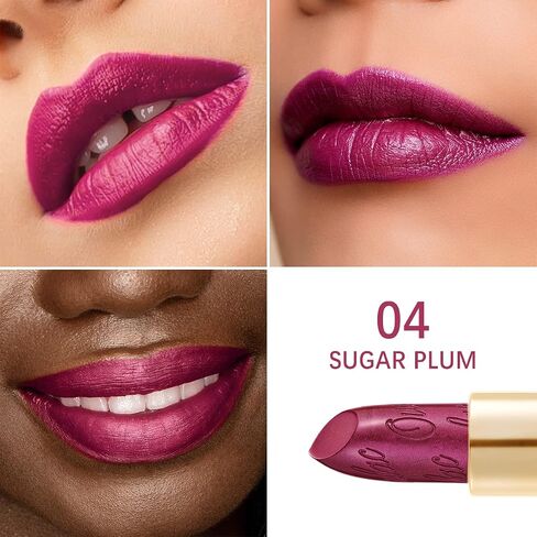 Oulac Metallic Pink Lipstick Set 3PCS High Impact Lipcolor with Moisturizing Formula, Vegan Beauty, Full-Coverage Lip Color 4.3g X 3PCS in Saudi Arabia