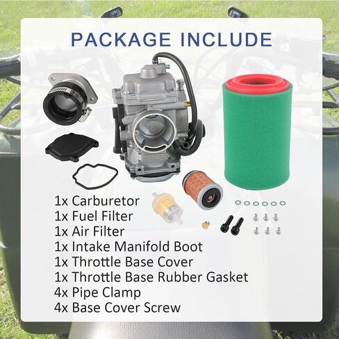 YFM250 Carburetor with Air Filter,Intake Manifold Boot Replacement for Yamaha Bear Tracker 4XE-14140-13-00 Fits for 1999 2000 2001 2002 2003 2004 250 Yfm250X Yfm250Xh Yfm250XM & More ATV Carb in Saudi Arabia