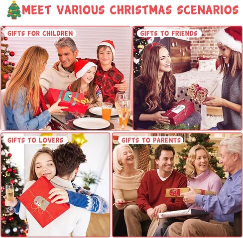 Christmas Gift Tags for Presents Coloured Holiday Decorative Tag Xmas Self Adhesive Name Tags Santa Claus Snowman Stickers(200 PCS) in Kuwait