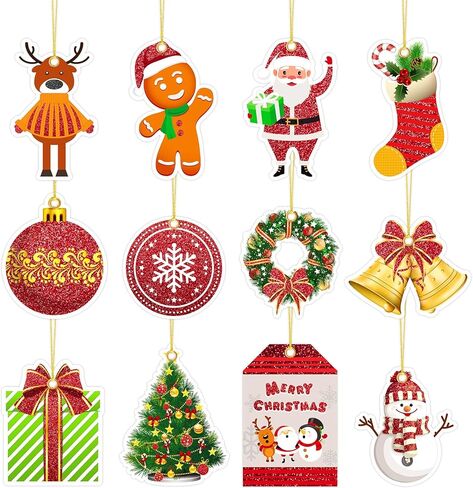 60 قطعة من علامات عيد الميلاد الكبيرة من Sepamoon مع سلسلة، ملصقات علامات اسم العطلة المعلقة من رقائق معدنية لامعة لأكياس هدايا الحفلات وتغليف الهدايا in Kuwait