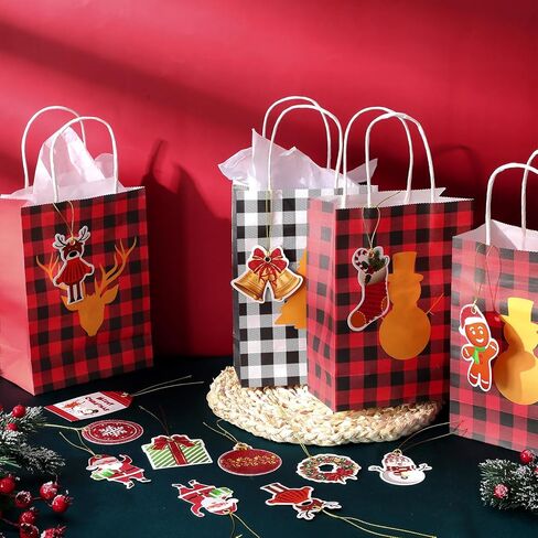 60 قطعة من علامات عيد الميلاد الكبيرة من Sepamoon مع سلسلة، ملصقات علامات اسم العطلة المعلقة من رقائق معدنية لامعة لأكياس هدايا الحفلات وتغليف الهدايا in Kuwait