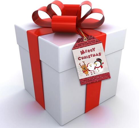 60 قطعة من علامات عيد الميلاد الكبيرة من Sepamoon مع سلسلة، ملصقات علامات اسم العطلة المعلقة من رقائق معدنية لامعة لأكياس هدايا الحفلات وتغليف الهدايا in Kuwait