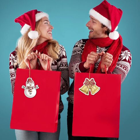 60 قطعة من علامات عيد الميلاد الكبيرة من Sepamoon مع سلسلة، ملصقات علامات اسم العطلة المعلقة من رقائق معدنية لامعة لأكياس هدايا الحفلات وتغليف الهدايا in Kuwait