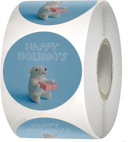 Easykart 500 Happy Holidays Stickers in Roll, Cute Bunny Design Best Suitable for Party Supplies, Envelope Seals, Gift Decoration and many more in Saudi Arabia
