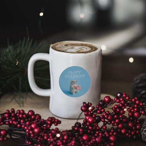 Easykart 500 Happy Holidays Stickers in Roll, Cute Bunny Design Best Suitable for Party Supplies, Envelope Seals, Gift Decoration and many more in Saudi Arabia