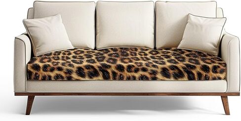 Wanyint Brown Leopard Print Couch Seat Cover Sofa Seat Slipcover Replacement Stretch Furniture Protector Sofa Cover Sofa Slipcover for Kids, Pets, Machine Washable, L in Kuwait