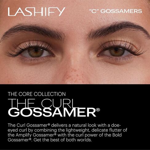 Lashify Curl Gossamer Eyelash Extensions Refill | Control Kit Achieve a natural look with DIY, 14mm False lashes of premium Korean PBT silk. eyelashes for easy application in Saudi Arabia