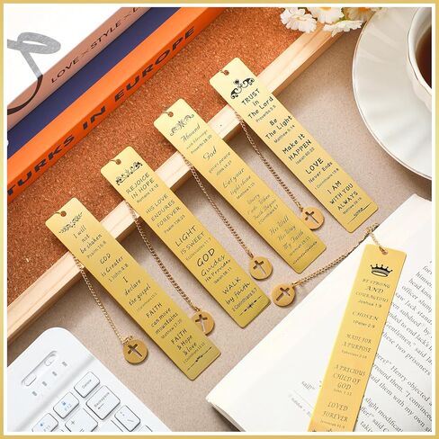 5 Pcs Christian Gifts for Women Metal Religious Bible Verse Bookmark Gifts for Friend Inspirational Christian Bookmarks with Church Cross Chain Scripture Bookmarks for Men Bulk Gift(Silver) in Saudi Arabia