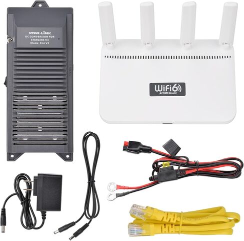 56V POE Power Supply EL6 SET for Starlink Gen 3 DC Conversion Kit - Integrated 12/24V-56V Converter, PoE Injector, 12V Regulator - for Starlink Gen3 Internet Kit Satellite (with Wifi6E Router) in Kuwait