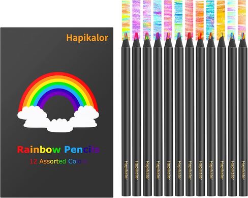 8-Color Rainbow Pencils for Adult Coloring Books, Aesthetic Jumbo Colored Pencils Art Supplies for Drawing, Coloring, Cute Drawing Kit Fun Pencils Cool Stuff, Gifts for Kids, School Supplies in Saudi Arabia