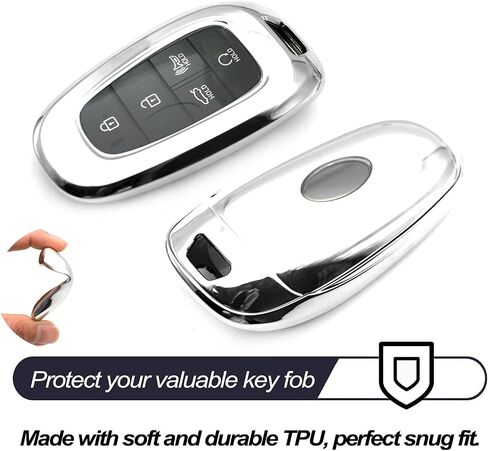 MECHCOS Compatible with Hyundai Tucson Santa Cruz Palisade Ioniq 5 Santa Fe Nexo Sonata Ioniq Purple Black TPU Key Fob Cover Case Remote Holder Skin Protector Keyless Entry Sleeve Accessories in Kuwait