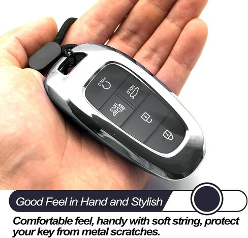 MECHCOS Compatible with Hyundai Tucson Santa Cruz Palisade Ioniq 5 Santa Fe Nexo Sonata Ioniq Purple Black TPU Key Fob Cover Case Remote Holder Skin Protector Keyless Entry Sleeve Accessories in Kuwait
