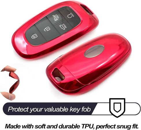 MECHCOS Compatible with Hyundai Tucson Santa Cruz Palisade Ioniq 5 Santa Fe Nexo Sonata Ioniq Purple Black TPU Key Fob Cover Case Remote Holder Skin Protector Keyless Entry Sleeve Accessories in Kuwait