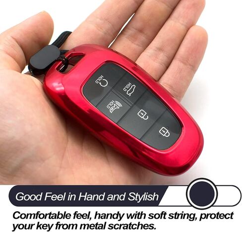 MECHCOS Compatible with Hyundai Tucson Santa Cruz Palisade Ioniq 5 Santa Fe Nexo Sonata Ioniq Purple Black TPU Key Fob Cover Case Remote Holder Skin Protector Keyless Entry Sleeve Accessories in Kuwait