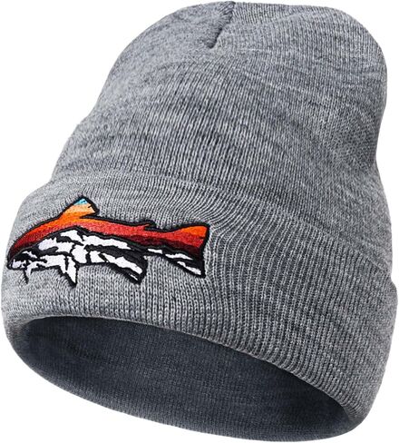 Knit Winter Beanie Hats for Men Women Cuffed Skull Cap with Mountain Embroidery Outdoor Christmas & New Year Gifts in Kuwait