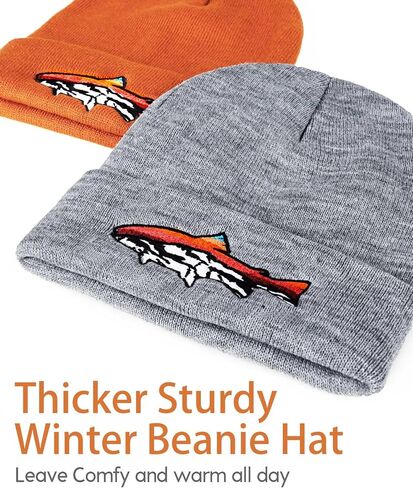 Knit Winter Beanie Hats for Men Women Cuffed Skull Cap with Mountain Embroidery Outdoor Christmas & New Year Gifts in Kuwait
