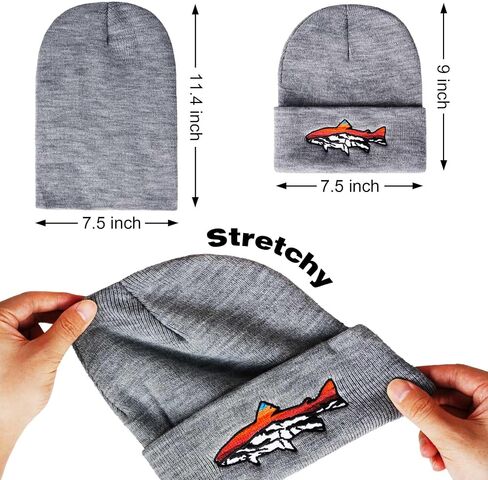 Knit Winter Beanie Hats for Men Women Cuffed Skull Cap with Mountain Embroidery Outdoor Christmas & New Year Gifts in Kuwait