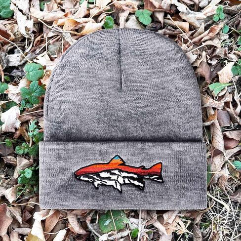 Knit Winter Beanie Hats for Men Women Cuffed Skull Cap with Mountain Embroidery Outdoor Christmas & New Year Gifts in Kuwait