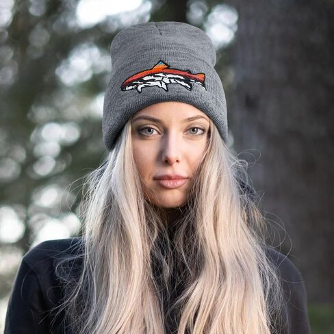 Knit Winter Beanie Hats for Men Women Cuffed Skull Cap with Mountain Embroidery Outdoor Christmas & New Year Gifts in Kuwait