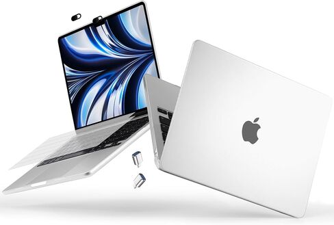 متوافق مع حافظة M3 M2 MacBook Air 15 بوصة A3114 A2941، حافظة رفيعة للغاية ومضادة لبصمات الأصابع لجهاز 2024 2023 MacBook Air 15.3 بوصة مع شريحة M3 M2 وشاشة Retina Touch ID، شفاف in Kuwait