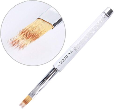 LWBTOSEE 2pc Nail Ombre Brush Nail Art Painting Pen Brush UV Gel Polish Gradient Color Rhinestone Crystal Acrylic Nail Drawing Pen in Saudi Arabia