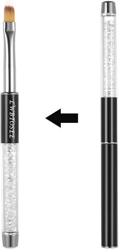 LWBTOSEE 2pc Nail Ombre Brush Nail Art Painting Pen Brush UV Gel Polish Gradient Color Rhinestone Crystal Acrylic Nail Drawing Pen in Saudi Arabia