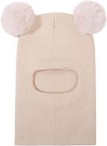 Sea Zaela طفل قبعة الشتاء وشاح قبعة الطفل مع الرقبة دفئا بنين بنات قبعات متماسكة دافئة مقاومة للرياح 1-6 T in Kuwait