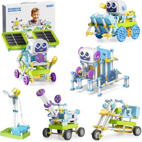 Science Robotics Kit with Solar Panel Sensor Fan Lamp Accessories, Educational STEM Robot Building Toys Projects for Kids, DIY Science Experiments Engineering Kit Gifts for Boys Girls Age 6+