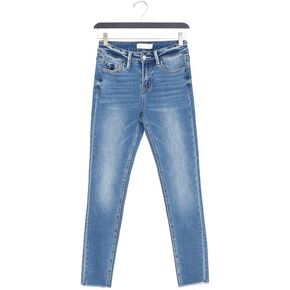 VERVET by Flying Monkey Blue Denim Cropped Skinny Jeans Distressed Mid-Rise