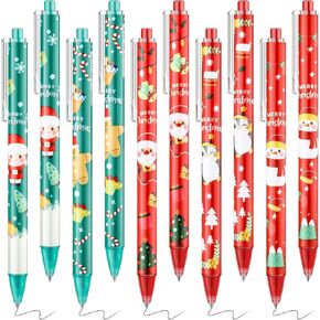 25 Pcs Christmas Ballpoint Pens Retractable Christmas Pens Xmas Tree Snowman Santa Claus Christmas Series Roller Ball Pens for Christmas Home Decor Party Gift
