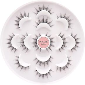 Veleasha Silk Eyelashes Luxury Multi-layered Effect Natural Look Faux Mink Lashes for Girls | 7 Pair Pack | Cinderella