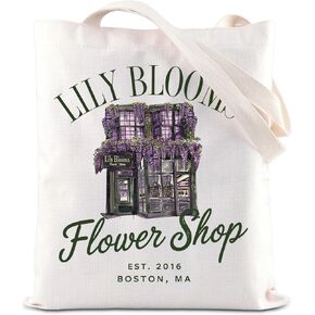 KUIYAI Colleen Book Inspired Tote Bag Lily Blooms Floral Shop Bag Bookish Literature Gift Coho Reader Gift For Hoover Fans