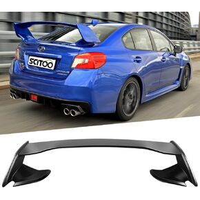 جناح سبويلر خلفي من SCITOO لـ WRX، سبويلر خلفي مثبت بمسمار لسيارة Subaru WRX STI Sedan 2015-2021 for Scion tC 2011-2016 أسود غير لامع