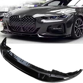 MUCO 3pcs Front Bumper Lip Spoiler Kit Compatible with BMW 4 Series G24 G26 420i 430i I4 M50 M Sport 4Doors G22 G23 M440i 20 21 22 23 24 Gloss Black Front Bumper Lip Spoiler Lip Lower Bumper Body