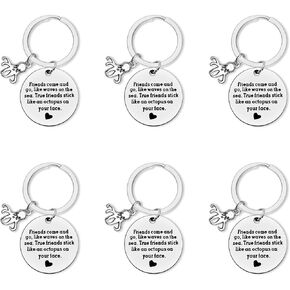 6Pcs Best Friends Keychain Friendship Gifts for Women Men Long Distance Friendship Gift Octopus Lovers Jewelry Gifts for Sister Brother Graduation Christmas Birthday Gifts Appreciation Friendship Gift