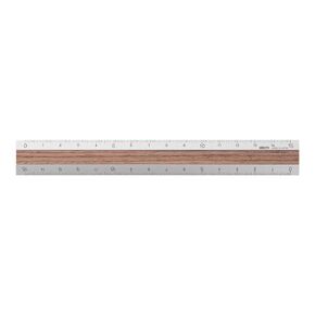 Midori 42274006 Ruler, Aluminum, Wood, 5.9 inches (15 cm), Dark Brown A