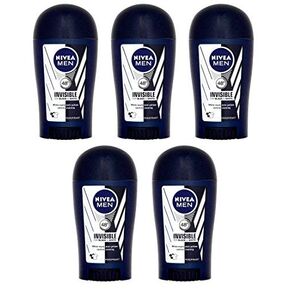 5x Nivea Invisible Black & White Anti-perspirant Deodorant Solid Stick for Men 5x50ml (Pack of 5)