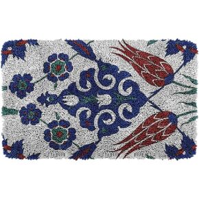 Latch Hook Kits for Kids DIY Rug Crochet Yarn Kits for Adults Tapestry Kits Home Decor Kits with America Flag Printed Needlework Doormat Creative Gift Home Decoration 20 X 15 Inch (Hot Air Balloon)