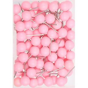 100pcs Map Tacks Push Pins 1/4 Inch Diameter Plastic Round Head,Used for Marking Variety DIY Craft Office and Home on Map,Bulletin Board or Cork Boards.(Pink