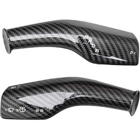 HSB Car Gear Shift Lever Covers Compatible for Tesla Model 3 Y, Carbon Fiber Pattern Steering Lever Covers, Car Column Shift Knob Protection Cover, ABS Plastic
