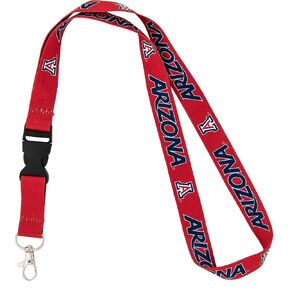 Desert Cactus University of Arizona Lanyard Wildcats Zona Car Keys ID Badge Holder Lanyard Keychain Detachable Breakaway Snap Buckle (Red)