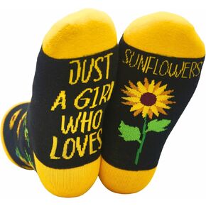 InnoBeta Sunflower Gifts for Women Girls, Gifts for Sunflower Lover, Just A Girl Who Loves Sunflower, One Size Crew Socks